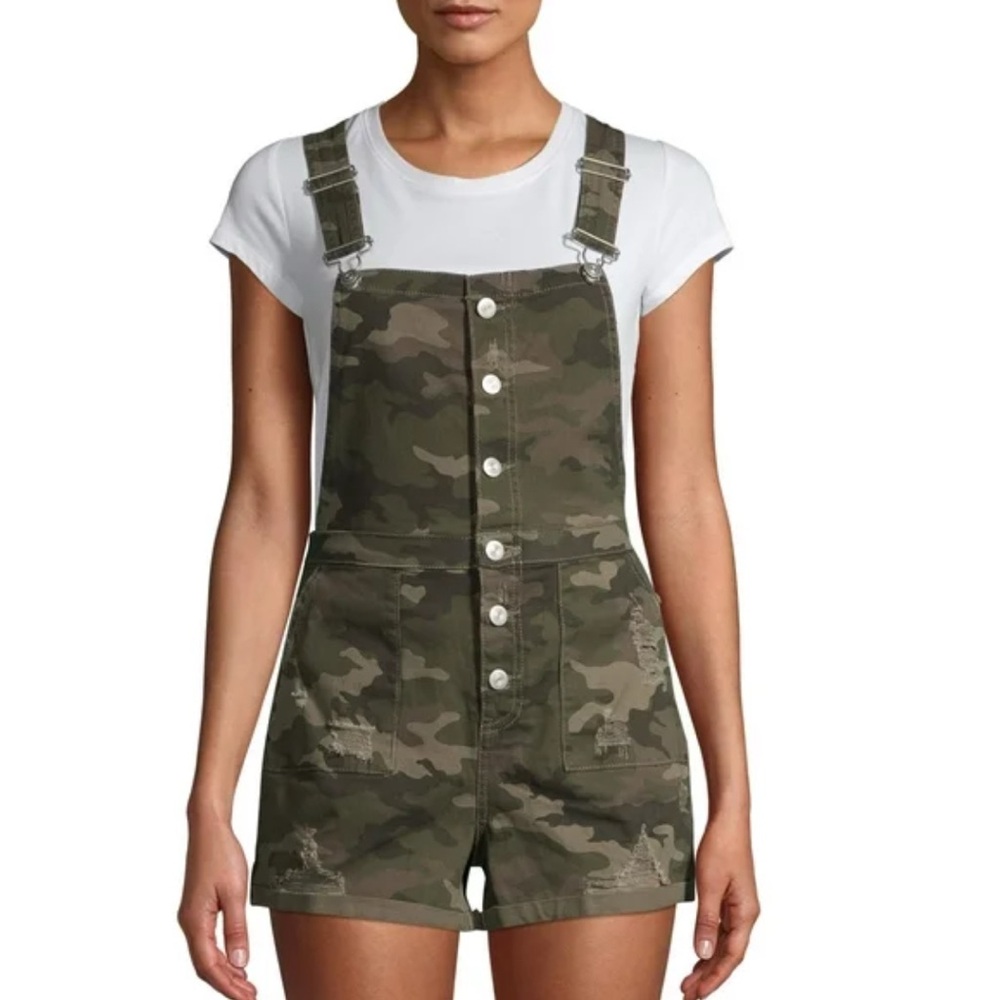 No Boundaries Camouflage Denim Overalls